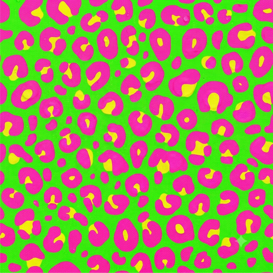 Tecido Tecido Nylon Impremeavel Leopardo Verde Lima e Rosa Violet Fabrics
