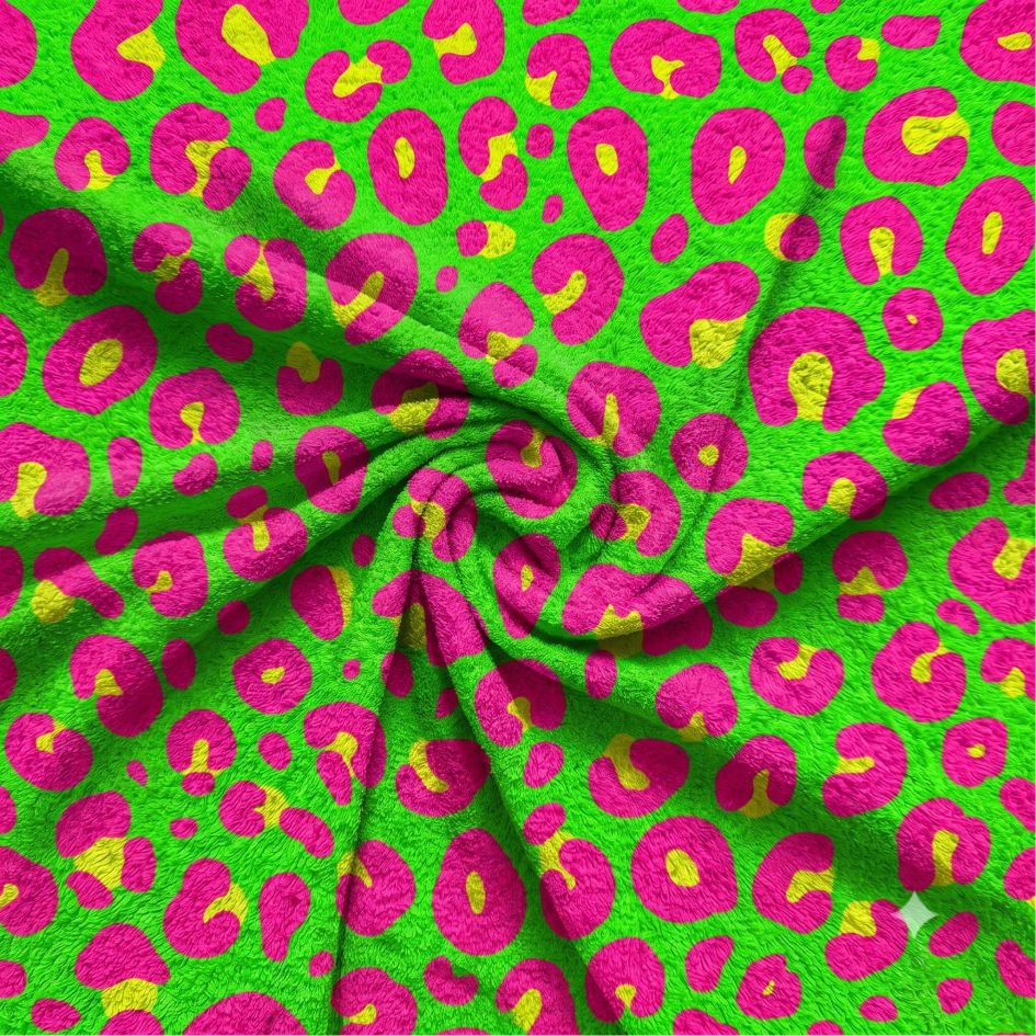 Tecido Turco de Toalhas Leopardo Amarelo e Rosa Violet Fabrics