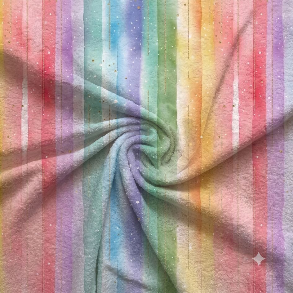 Tecido Turco de Toalhas Riscas Claras 150 cm Multicolor e Violet Fabrics