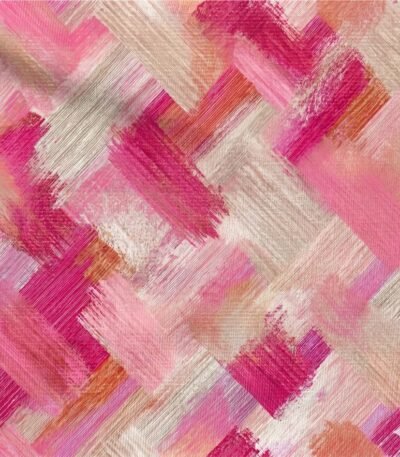 Licra Estampada Abstrata em Tons Rosa