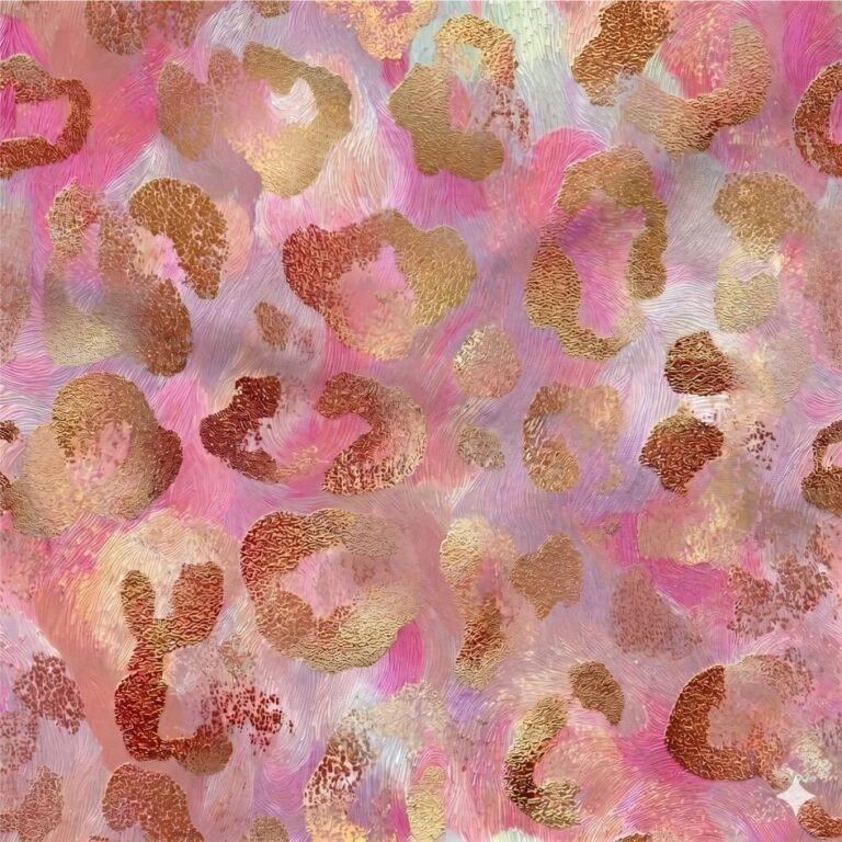 Licra Estampada Leopardo Rosa Dourado