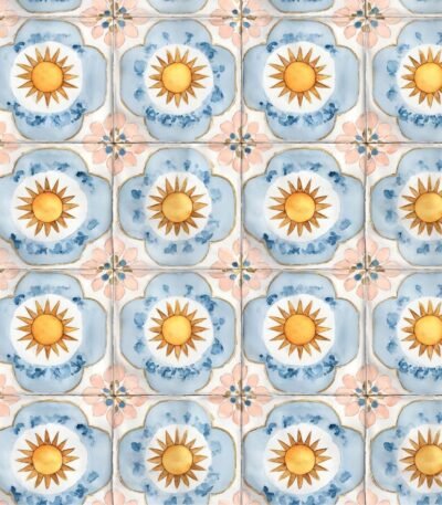 Lycra Estampada Azuleijos Sol