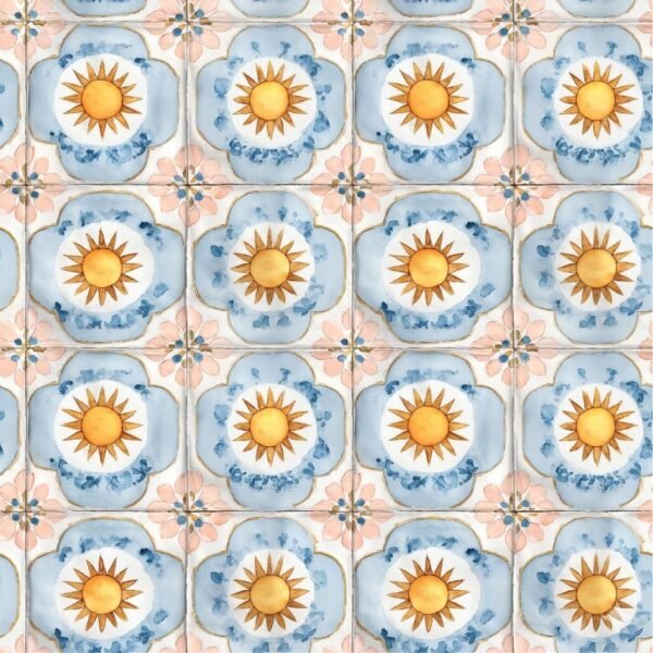 Lycra Estampada Azuleijos Sol