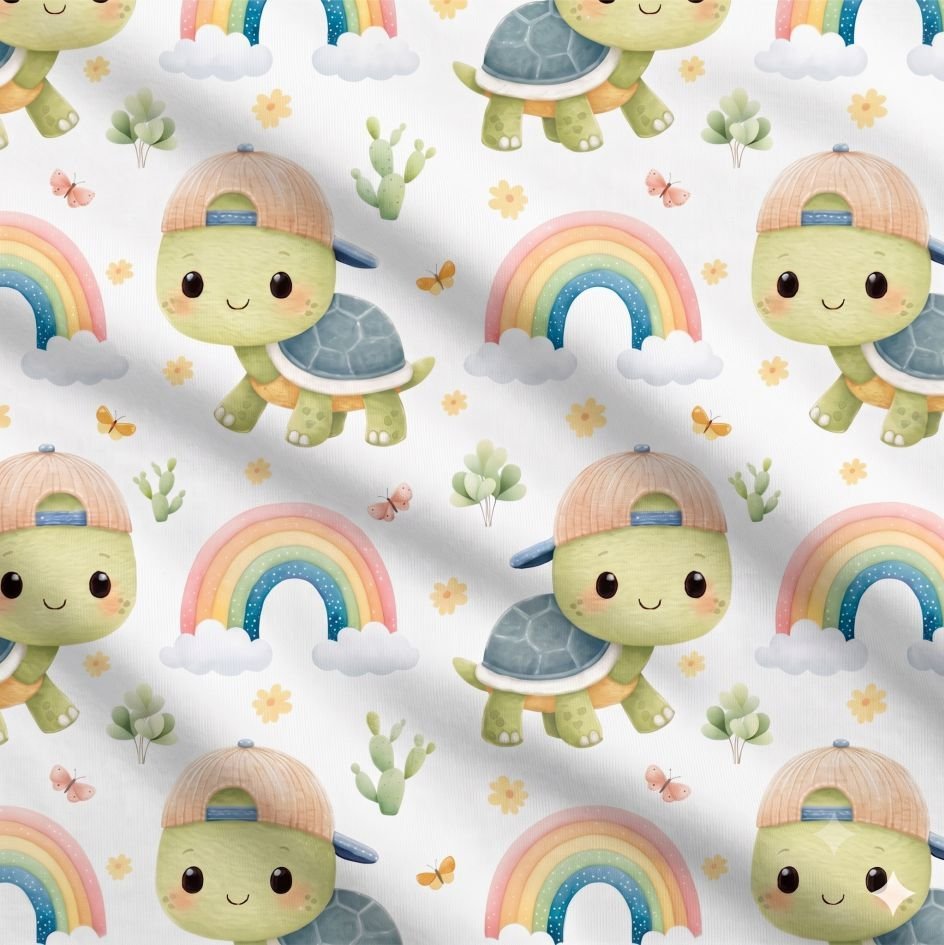 Licra Estampada Tartarugas e Arco-Íris