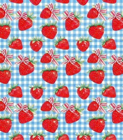 Lycra Estampada Xadres e Morangos