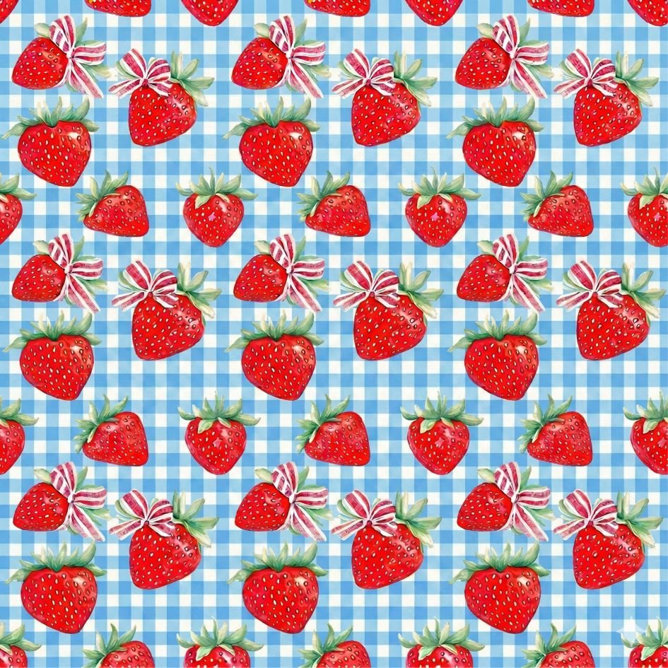 Lycra Estampada Xadres e Morangos