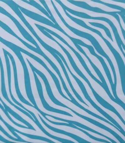 Lycra Estampada Animals Zebra Azul Claro