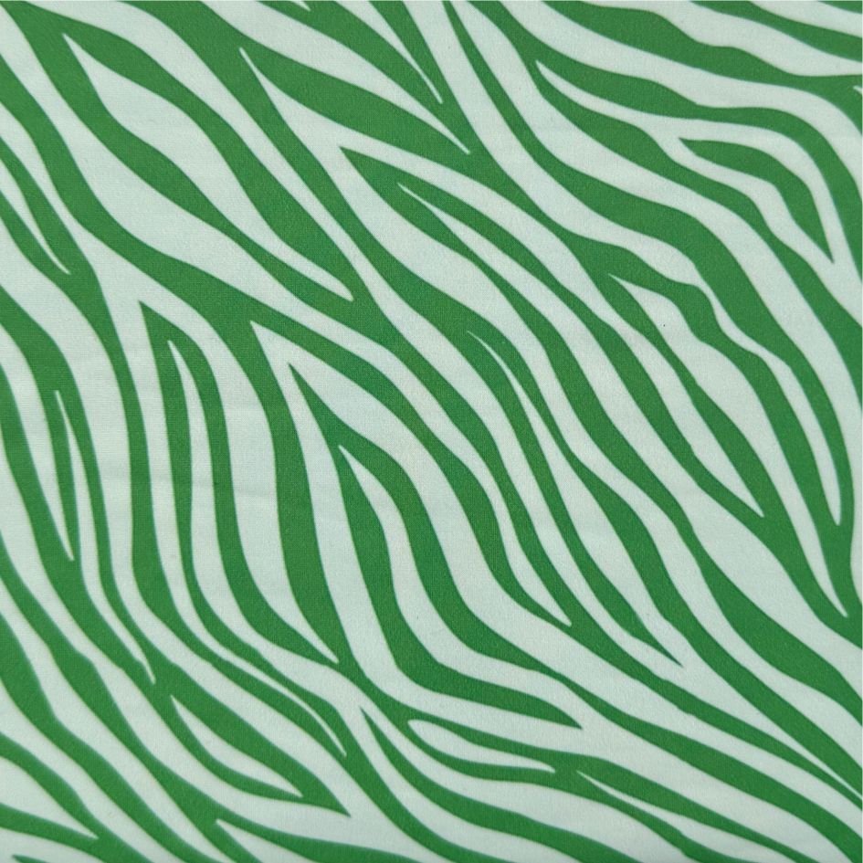 Lycra Estampada Zebra Animals Verde Bandeira