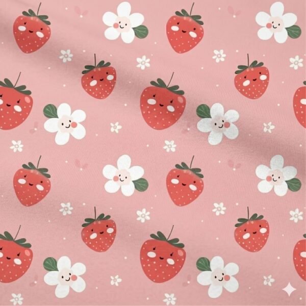 Lycra Estampada Morangos e Flores