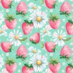 Lycra Estampada Morangos e Malmequeres