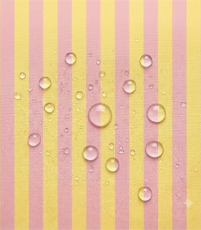 Tecido Nylon Impermeável Riscas 2cm Amarelo Claro e Rosa Claro