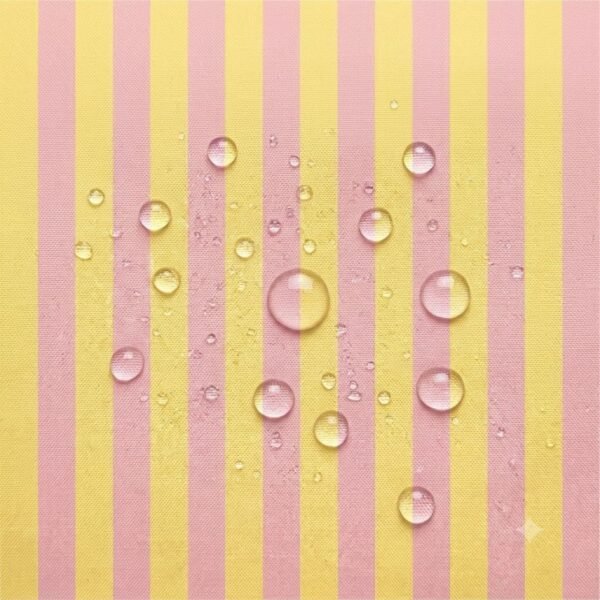 Tecido Nylon Impermeável Riscas 2cm Amarelo Claro e Rosa Claro