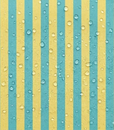 Tecido Nylon Impermeável Riscas 2cm Turquesa e Amarelo Claro
