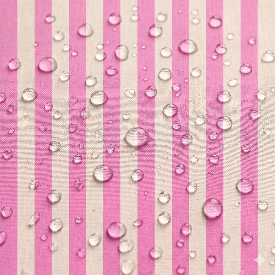 Nylon-Riscas-Rosa-Forte-e-Bege-Claro-a.jpg Tecido Nylon Impermeável Riscas 2cm Rosa Forte e Cru