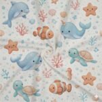 Popeline Animais Marinhos – Branco - imagem 2
