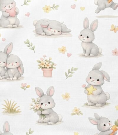 Popeline Coelhinhos – Branco