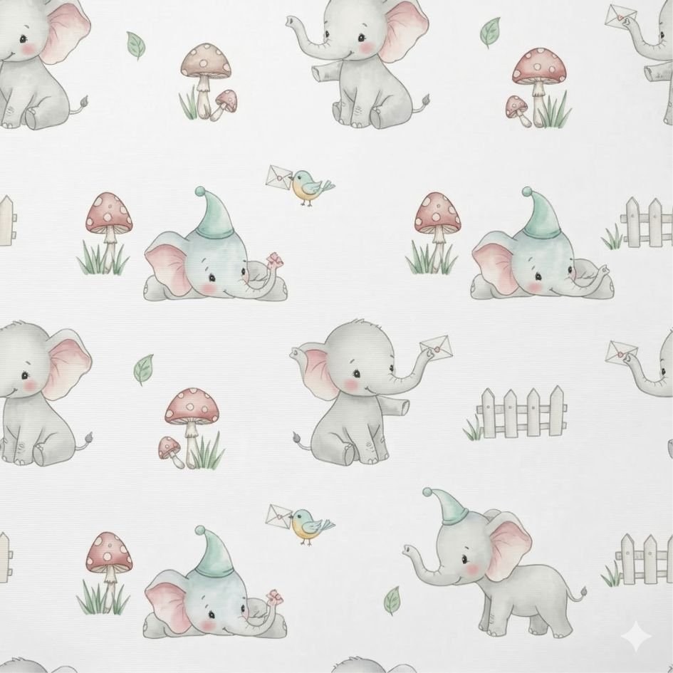 Popeline Elefante – Branco