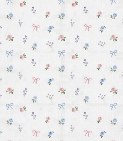 Popeline Flores e Laçinhos – Branco