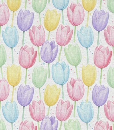 Popeline Tulipas – Branco