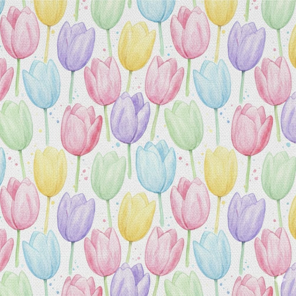 Popeline Tulipas – Branco