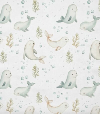 Popeline Focas – Branco