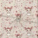 Popeline Ratinha e Flores – Rosa - imagem 2