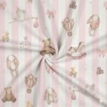 Popeline Riscas Brinquedos – Branco/Rosa - imagem 2