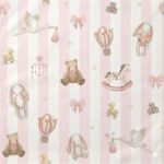Popeline Riscas Brinquedos – Branco/Rosa