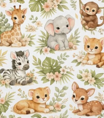 Popeline Selva Safari – Branco