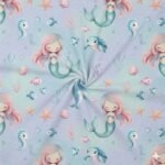 Popeline Sereia e Amigos – Azul - imagem 2