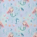 Popeline Sereia e Amigos – Azul