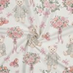 Popeline Ursinha e Flores – Branco - imagem 2
