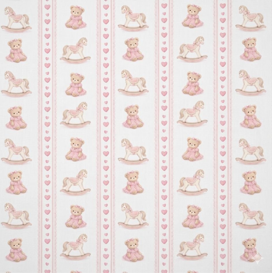 Popelines Brinquedos Riscas – Branco