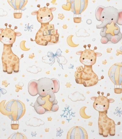 Popelines Elefante e Girafa – Branco