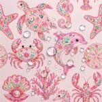 Tecido Nylon Impermeável Animais Marinhos Rosa