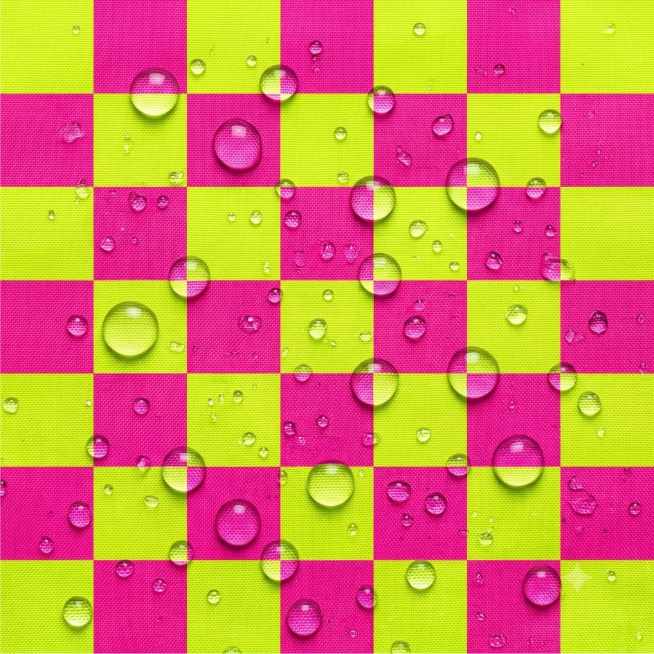 Tecido Nylon Impermeável Vichy 1,50 cm Amarelo Forte e Rosa Forte