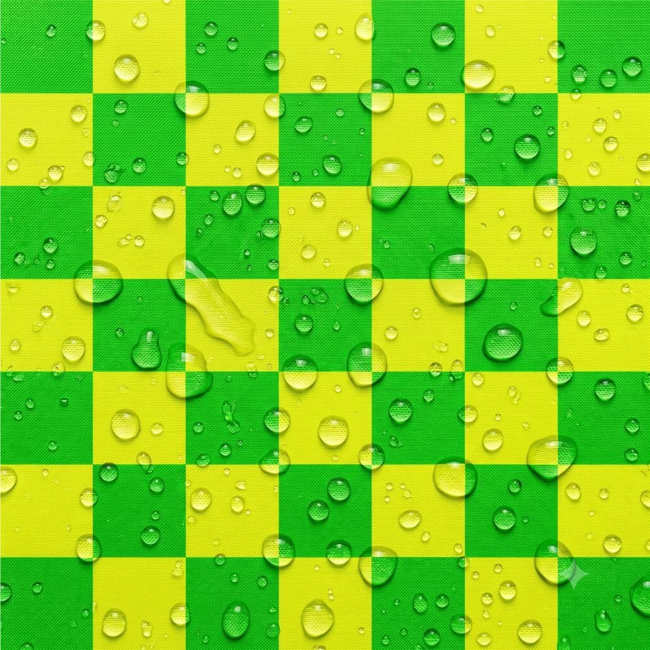 Tecido Nylon Impermeável Vichy 1,50 cm Amarelo Forte e Verde