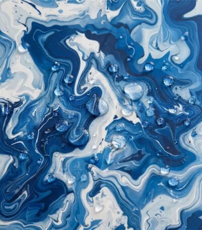 Tecido Nylon Impermeável Abstrato Azul