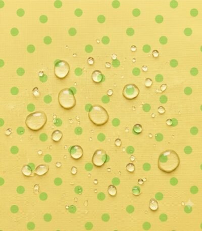 Tecido Nylon Impermeável Bolas 1cm Amarelo e Verde Alface