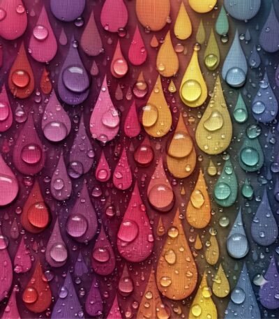 Tecido Nylon Impermeável Gotas Coloridas