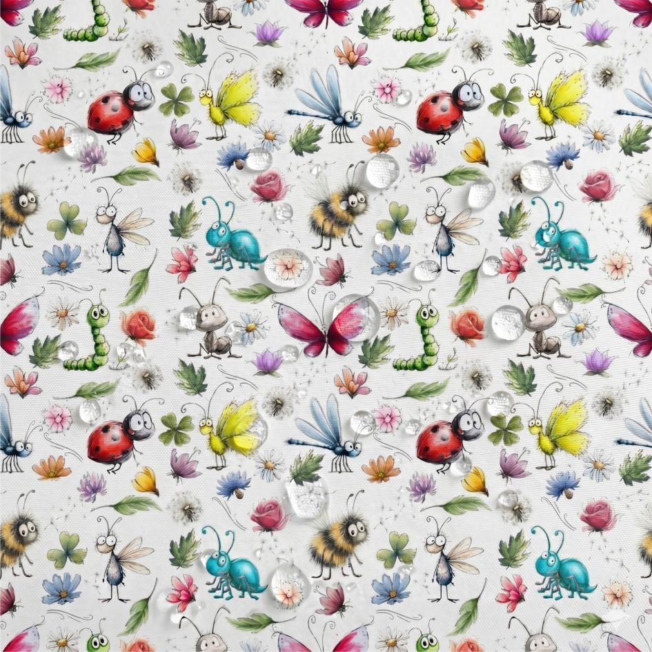 Tecido Nylon Impermeável Insectos – Branco