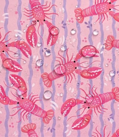 Tecido Nylon Impermeável Lagostins Rosa Lilás