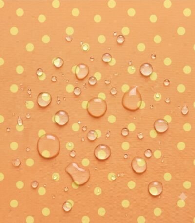 Tecido Nylon Impermeável Bolas 1cm Laranja e Amarelo