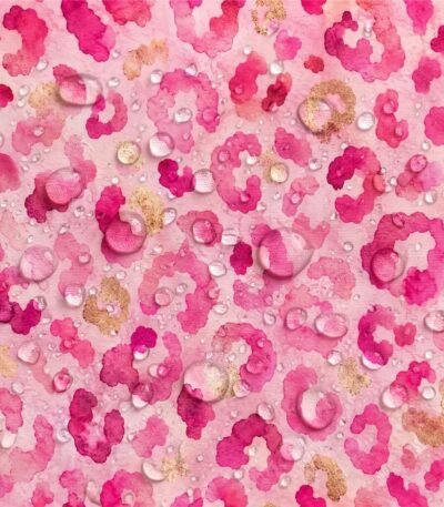 Tecido Nylon Impermeável Leopardo Rosa