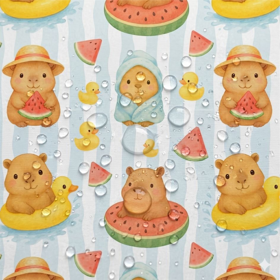 Tecido Nylon Impermeável Riscas Capivara – Azul