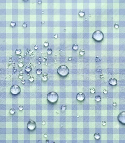 Tecido Nylon Impermeável Vichy 1,50 cm Azul Bebé e Verde Menta