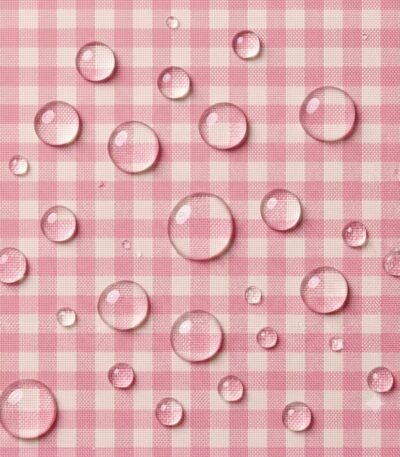 Tecido Nylon Impermeável Vichy 1,50 cm Rosa Bebé e Cru