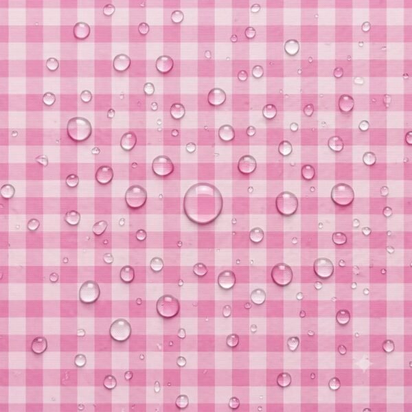Tecido Nylon Impermeável Vichy 1,50 cm Rosa Bebé e Rosa Forte