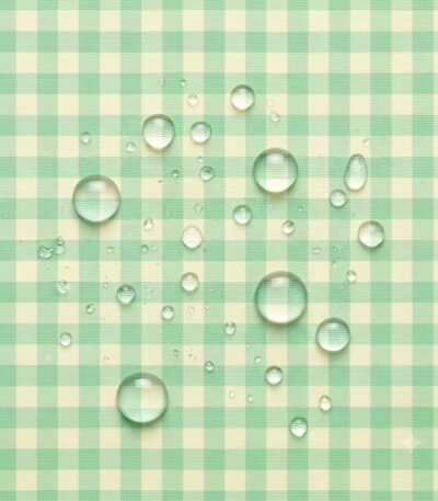 Tecido Nylon Impermeável Vichy 1,50 cm Verde Menta e Cru