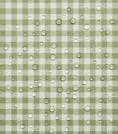 Tecido Nylon Impermeável Vichy 1,50 cm Verde Oliva e Cru